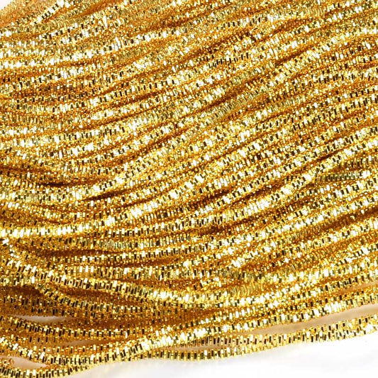 French Wire / Dabka - 1.5mm Nakshi / Bullion - Deep Gold (Approx 2.5m)