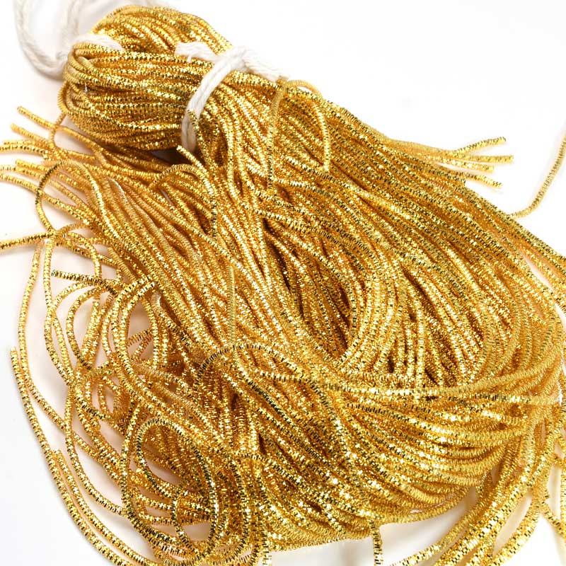 French Wire / Dabka - 1.5mm Nakshi / Bullion - Deep Gold (Approx 2.5m)