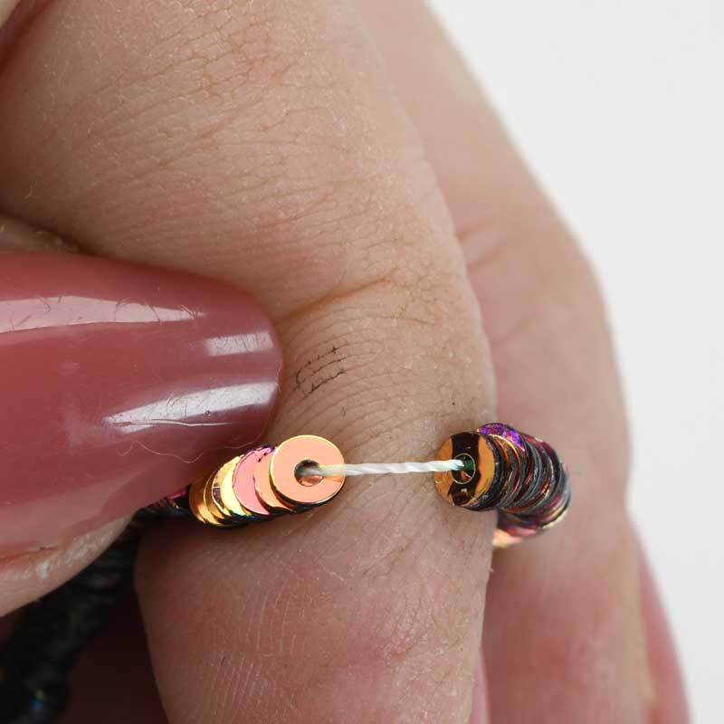 Sequins - Strung for Tambour -  Flat Round - Metallic Iris (strand)