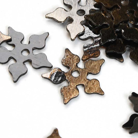 Sequins -  Snowflake - Antiqued Gold (5g)