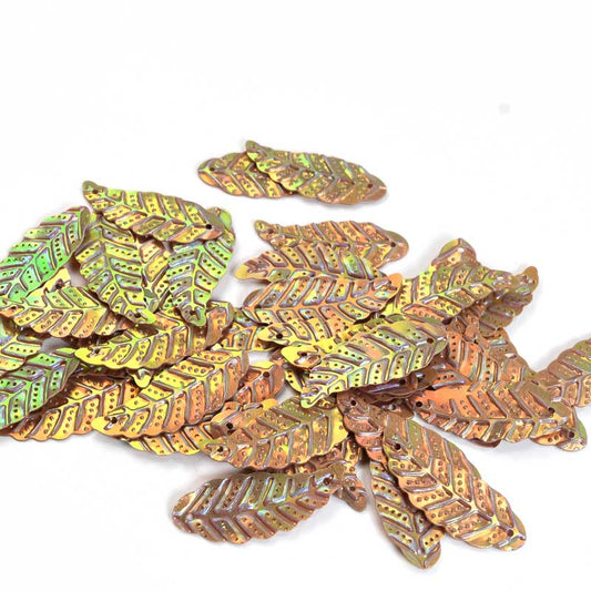 Sequins -  Dimpled Leaf - Copper AB (10g)