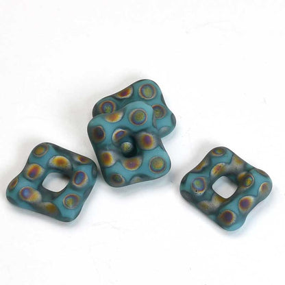 Fused Glass - 14mm - Trafalgar Square - Matte Turquoise (2)