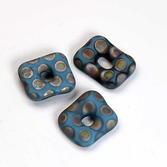 Fused Glass - 14mm - Trafalgar Square - Matte Blue Turquoise (2)