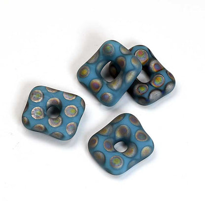 Fused Glass - 14mm - Trafalgar Square - Matte Blue Turquoise (2)