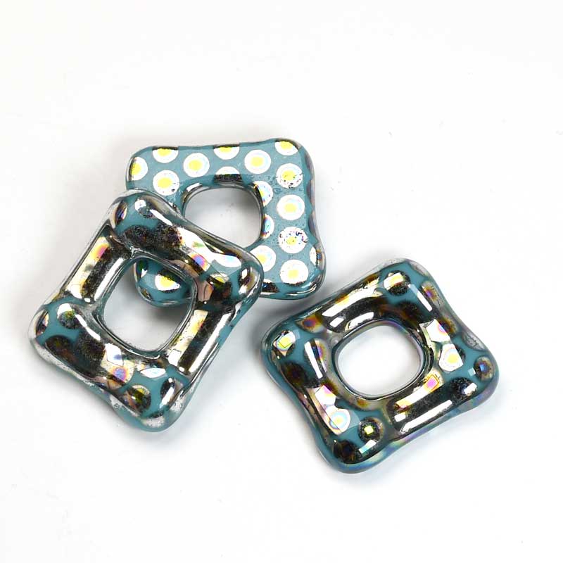 Fused Glass - 25mm - Trafalgar Square - Blue Turquoise