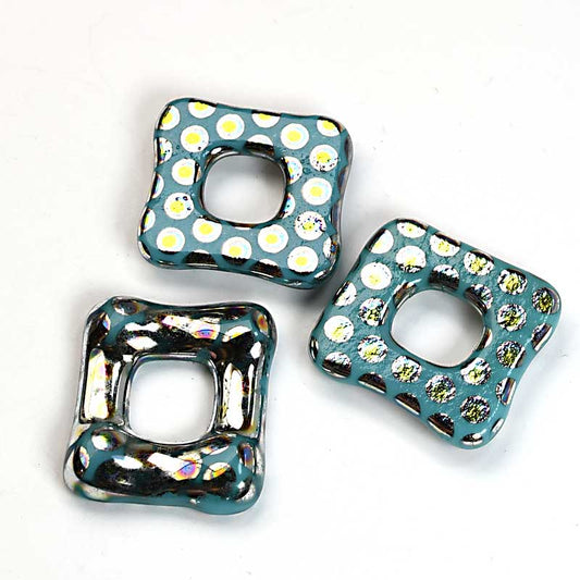 Fused Glass - 25mm - Trafalgar Square - Blue Turquoise