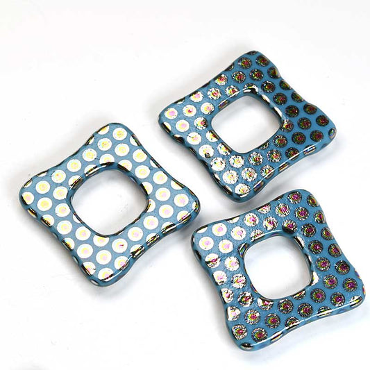 Fused Glass - 35mm - Trafalgar Square - Turquoise