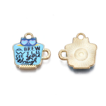 Cat Tea Cup Charm   Blue Brew 5