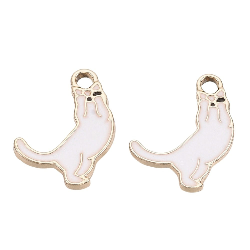 Cat Wink & Stretch Charm   White 5