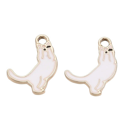 Cat Wink & Stretch Charm   White 5