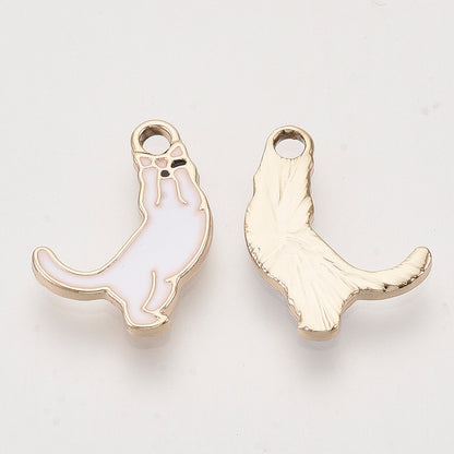 Cat Wink & Stretch Charm   White 5