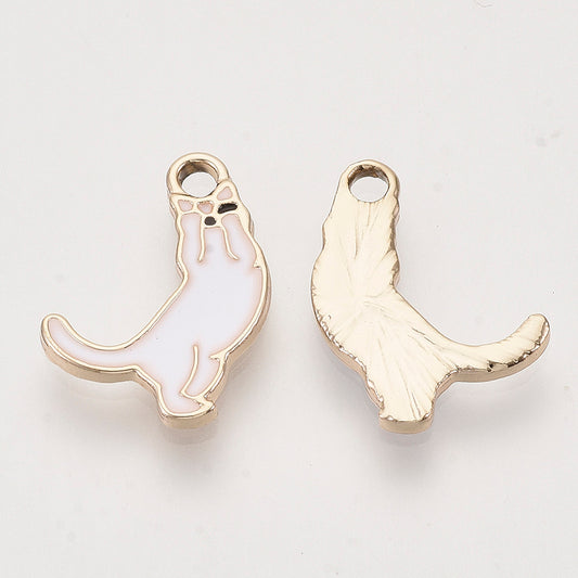 Cat Wink & Stretch Charm   White 5