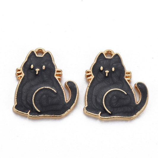 Surprised Cat Charm   Black 5