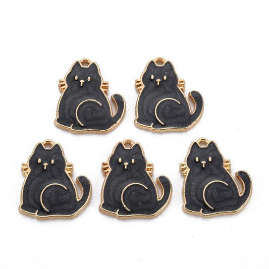 Surprised Cat Charm   Black 5