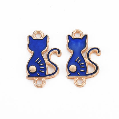 Rising Sun Cat Charm   Deep Blue Pair