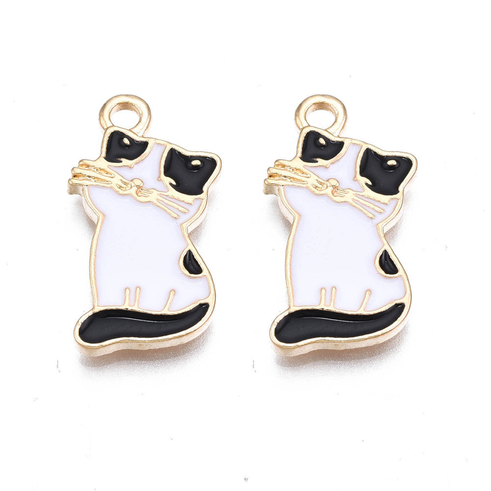 Grinning Cat Charm   Black & White 5