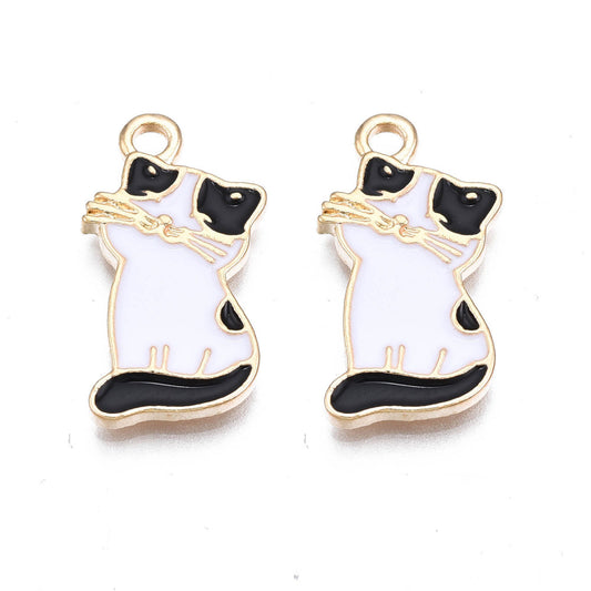 Grinning Cat Charm   Black & White 5