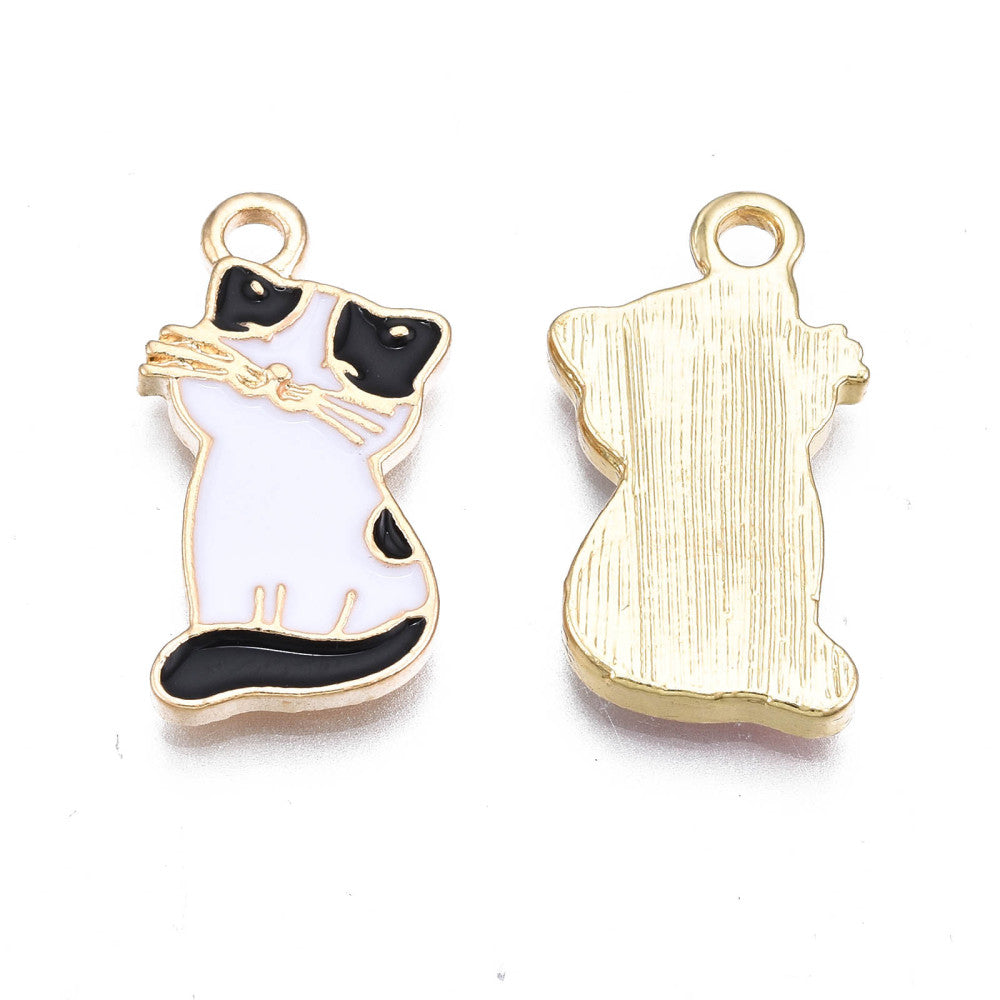 Grinning Cat Charm   Black & White 5