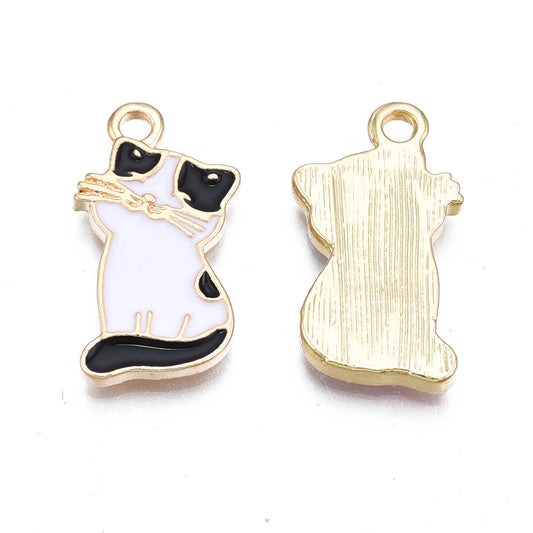 Grinning Cat Charm   Black & White 5