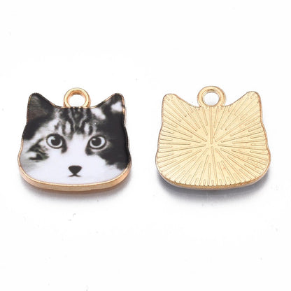 Hypnotic Cat Charm   Black & White Pair