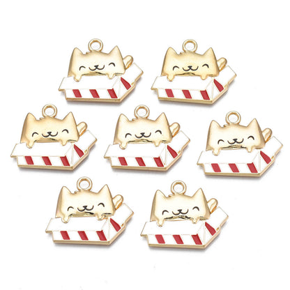 Striped Box Cat   Red and White 2