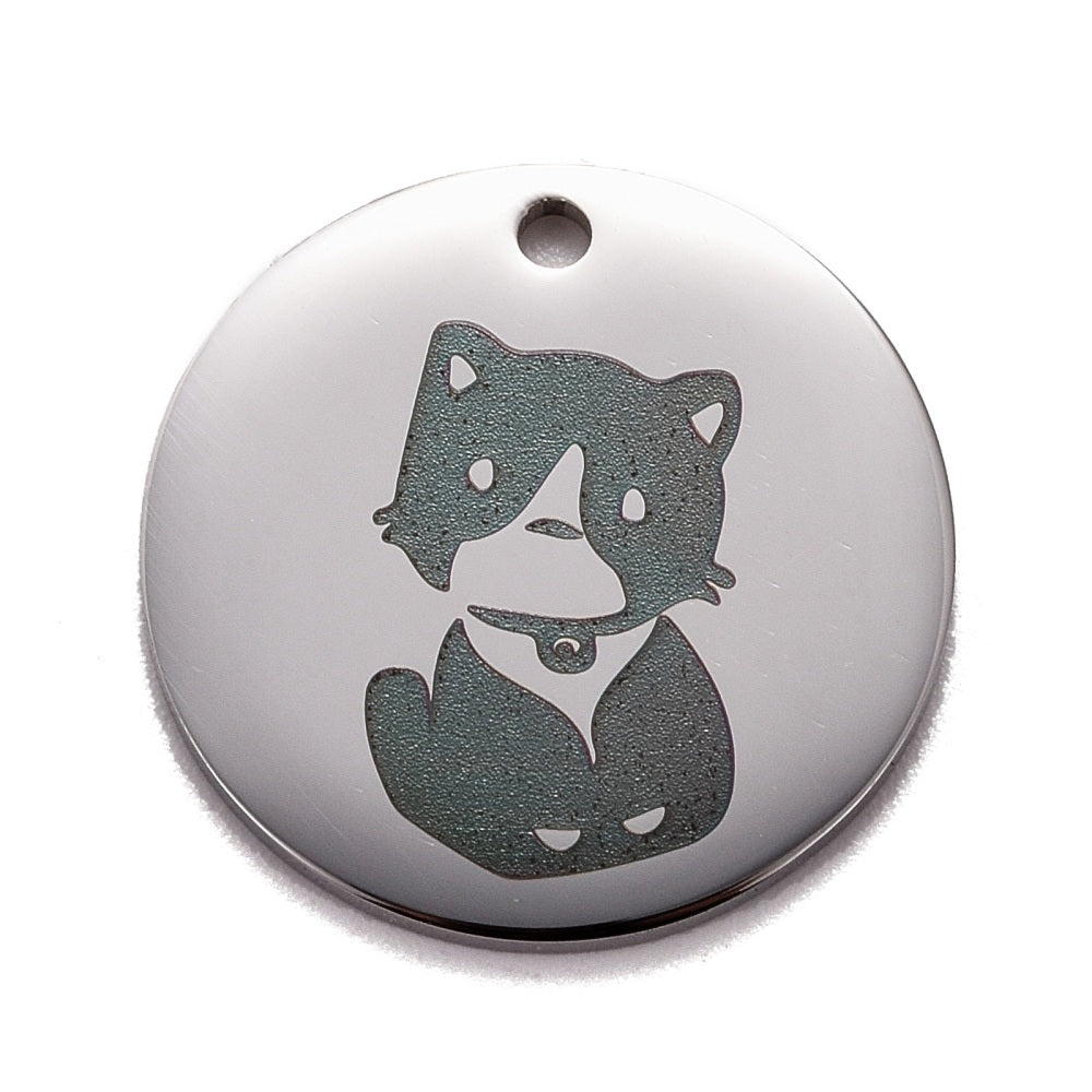 Flat Rd Curious Cat Charm   Stainless Each