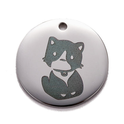 Flat Rd Curious Cat Charm   Stainless Each