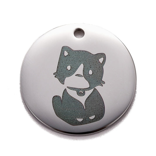 Flat Rd Curious Cat Charm   Stainless Each