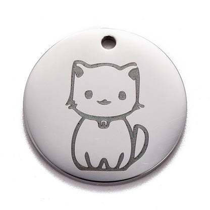 Flat Rd Stoic Cat Charm   Stainless Each