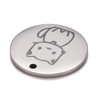 Flat Rd Stoic Cat Charm   Stainless Each