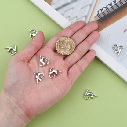 3D Stretching Cat Charm   Ant Silver 20