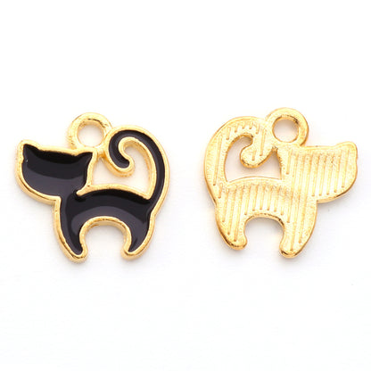 Posing Cat Charm   Black Pair