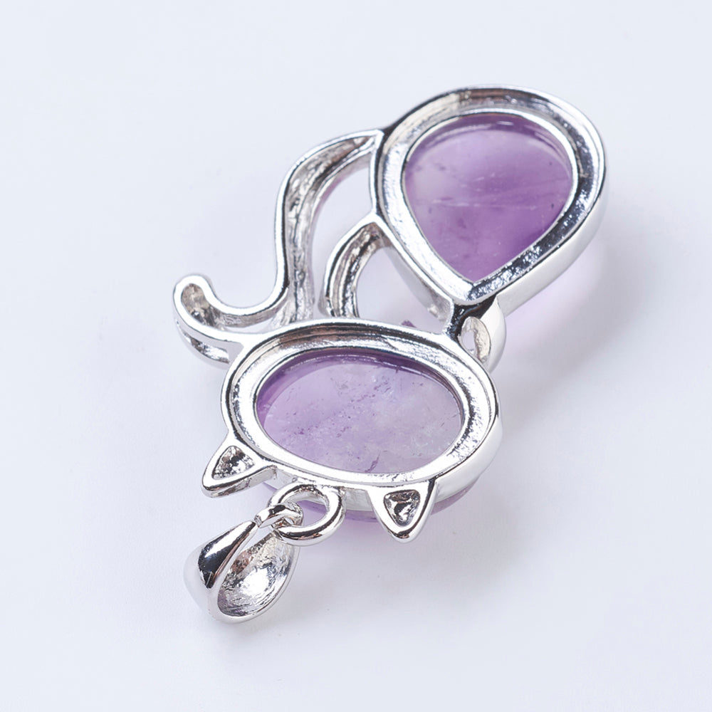 Elegant Cat Pendant   Amethyst Each
