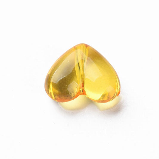 Acrylic Beads - Hearts - Assorted Transparent Colors (50)