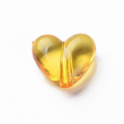 Acrylic Beads - Hearts - Assorted Transparent Colors (50)