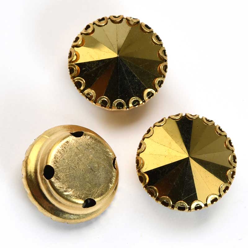 Sew-on Rhinestones - 12mm Rivoli Montees Round - Aurum (5)