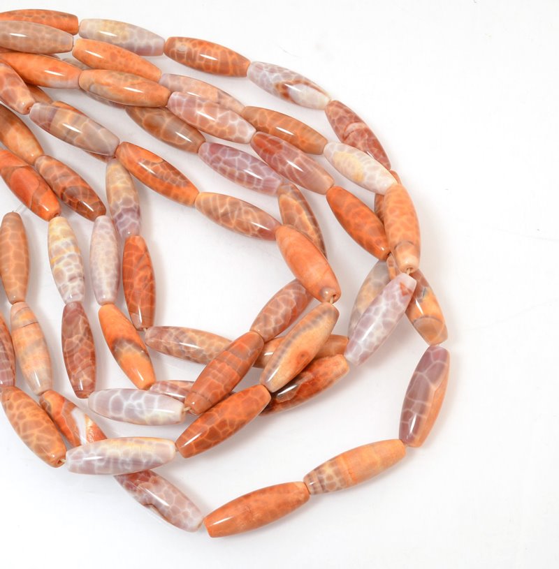 Limited Edition Long Rice   Fire Agate 16in