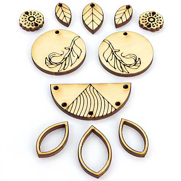 Colorful Soul Component Set - Bohemian Feather Panel - Natural Wood