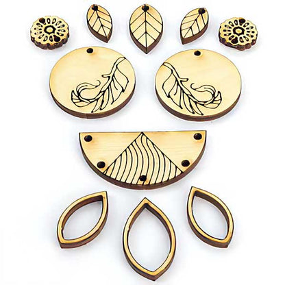 Colorful Soul Component Set - Bohemian Feather Panel - Natural Wood