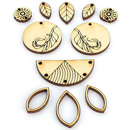 Colorful Soul Component Set - Bohemian Feather Panel - Natural Wood