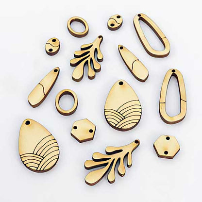 Colorful Soul Component Set - Simple Waves Panel - Natural Wood