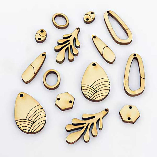 Colorful Soul Component Set - Simple Waves Panel - Natural Wood