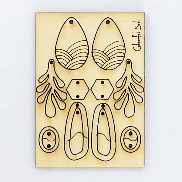 Colorful Soul Component Set - Simple Waves Panel - Natural Wood