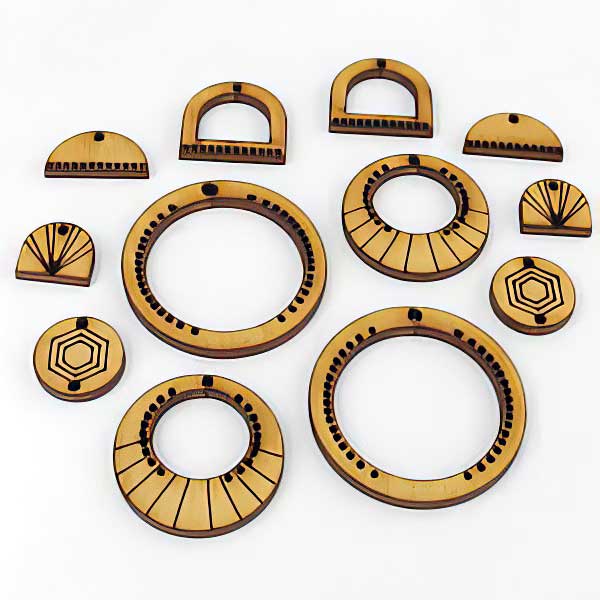 Colorful Soul Component Set - Geometric Hoops Panel - Natural Wood
