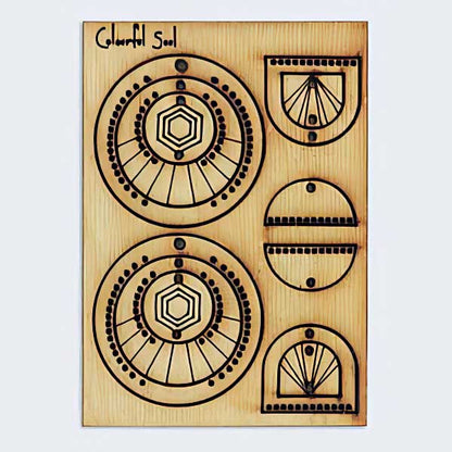 Colorful Soul Component Set - Geometric Hoops Panel - Natural Wood