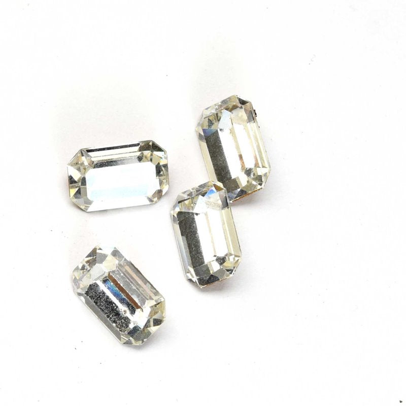 Swarovski Vintage Rhinestones Rectangle Chaton (Article 4600) - 8x12mm - Crystal