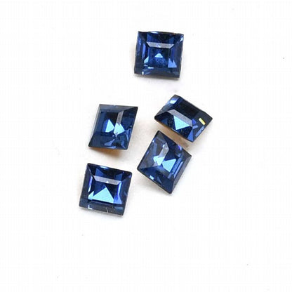 Swarovski Vintage Rhinestones - 4mm - Faceted Square - Montana (72pcs)