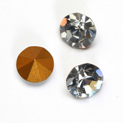 Swarovski Vintage Rhinestones - ss48 / 11mm - Chaton (Round Pointed Back) Foiled