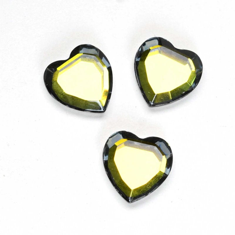 Swarovski Vintage Flatback Rhinestones - 10mm - Faceted Flat Heart (Article 4816