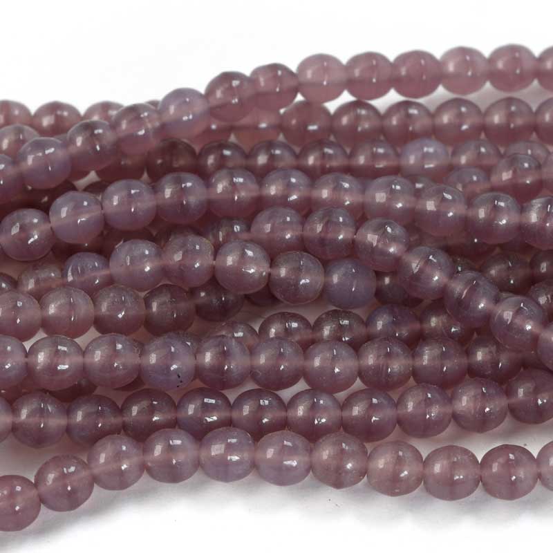 Vintage Glass - 5mm - Round Druk - Opaline Lavender (50)